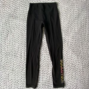 Lululemon SoulCycle rainbow black leggings size 6